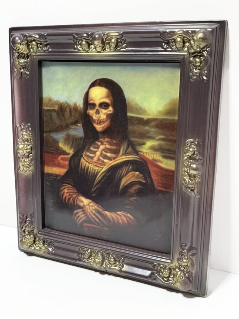 Spooky Mona Lisa, Lenticular 3D Changing Image, Skeletal Version Based on Angle